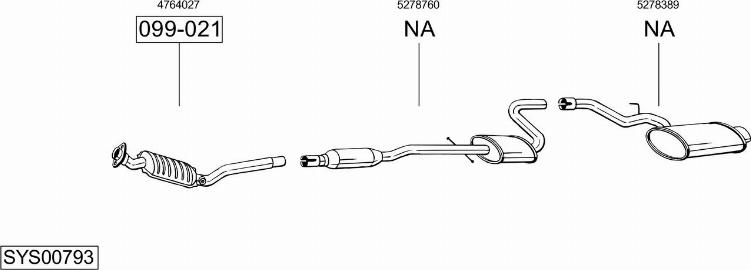 Bosal SYS00793 - Система випуску ОГ autocars.com.ua