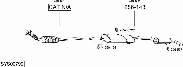 Bosal SYS00799 - Система выпуска ОГ avtokuzovplus.com.ua