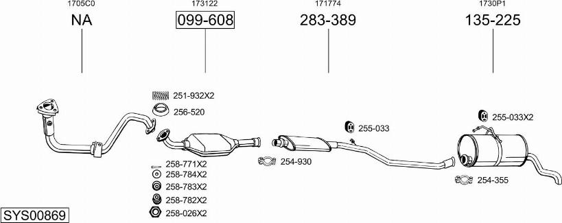 Bosal SYS00869 - Система выпуска ОГ avtokuzovplus.com.ua