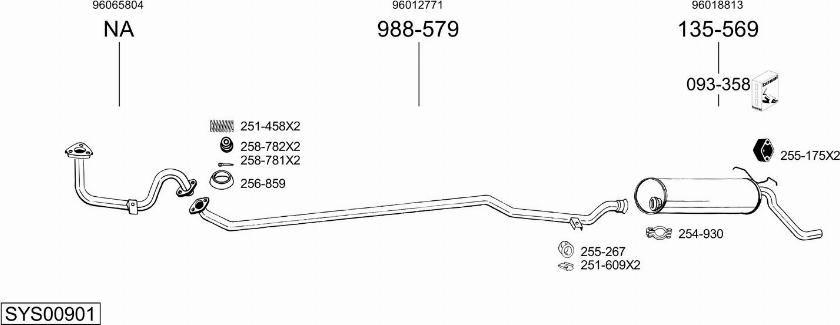 Bosal SYS00901 - Система випуску ОГ autocars.com.ua