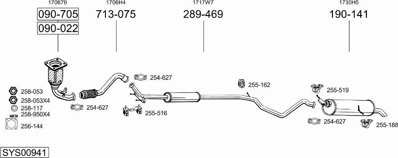 Bosal SYS00941 - Система выпуска ОГ avtokuzovplus.com.ua