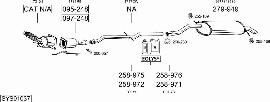 Bosal SYS01037 - Система випуску ОГ autocars.com.ua