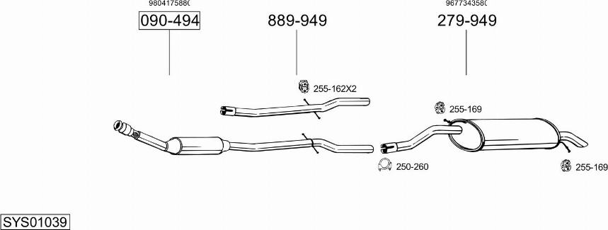 Bosal SYS01039 - Система випуску ОГ autocars.com.ua