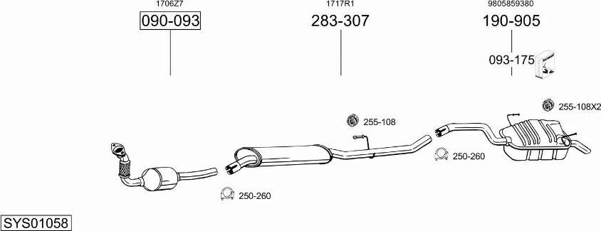 Bosal SYS01058 - Система випуску ОГ autocars.com.ua