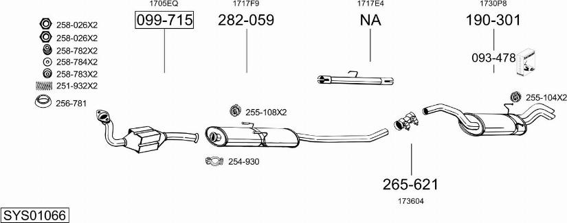 Bosal SYS01066 - Система випуску ОГ autocars.com.ua