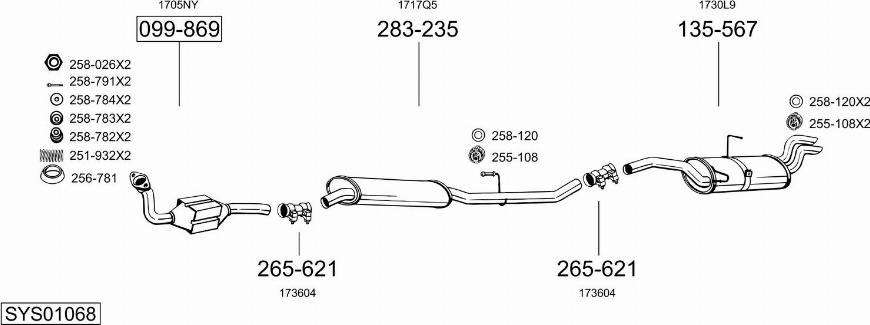Bosal SYS01068 - Система випуску ОГ autocars.com.ua