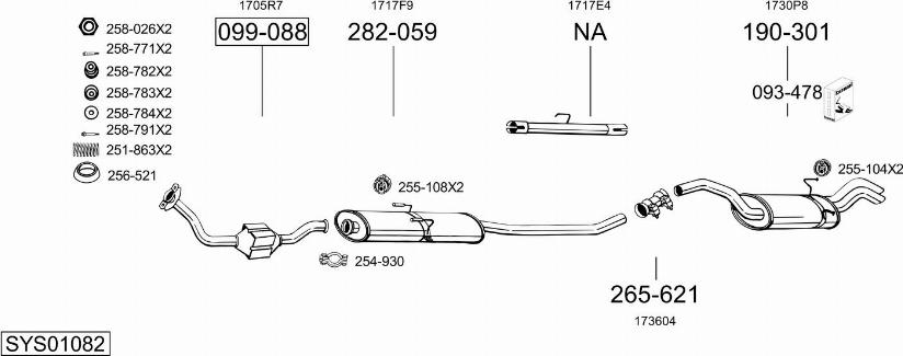 Bosal SYS01082 - Система випуску ОГ autocars.com.ua
