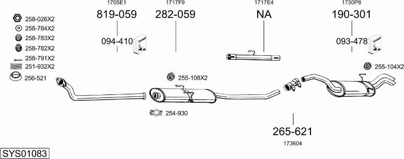 Bosal SYS01083 - Система випуску ОГ autocars.com.ua