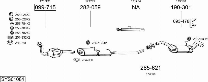 Bosal SYS01084 - Система випуску ОГ autocars.com.ua