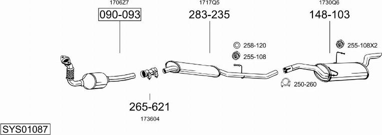 Bosal SYS01087 - Система випуску ОГ autocars.com.ua