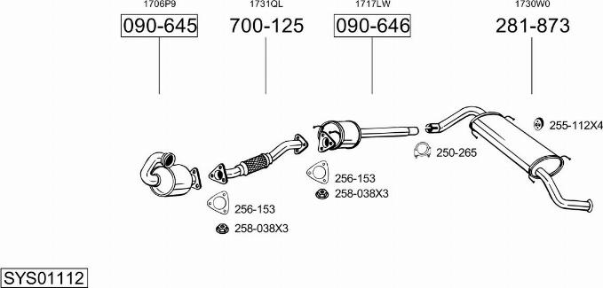 Bosal SYS01112 - Система выпуска ОГ autodnr.net