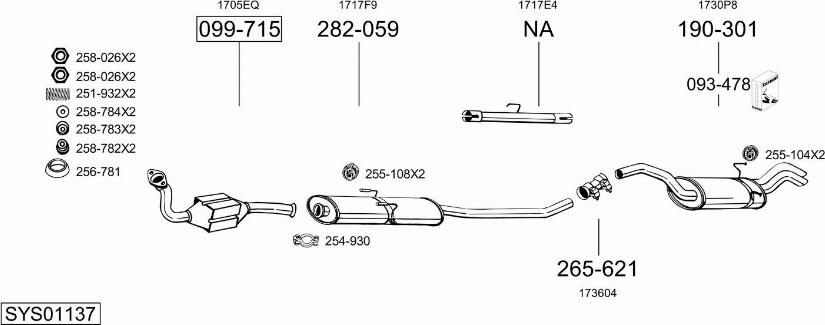 Bosal SYS01137 - Система випуску ОГ autocars.com.ua