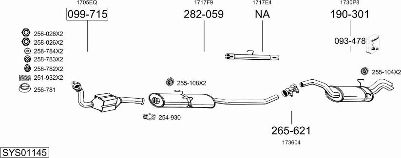 Bosal SYS01145 - Система випуску ОГ autocars.com.ua