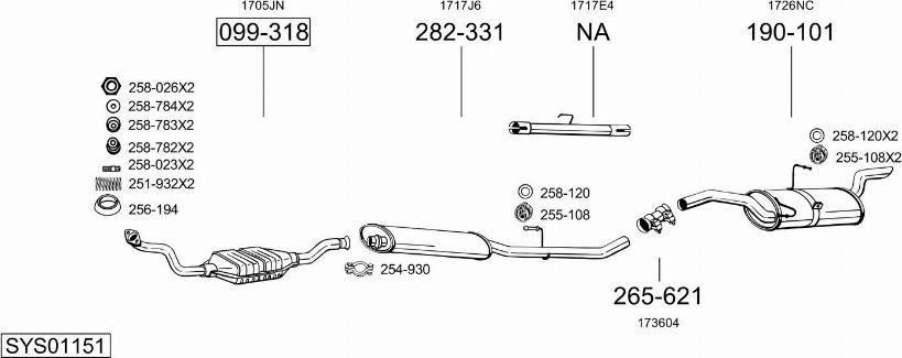 Bosal SYS01151 - Система випуску ОГ autocars.com.ua
