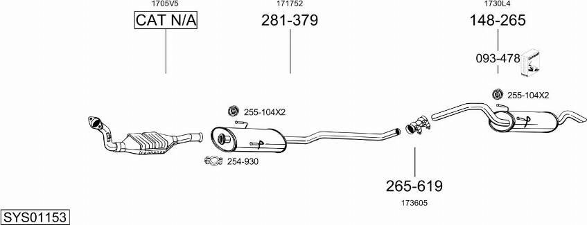 Bosal SYS01153 - Система випуску ОГ autocars.com.ua