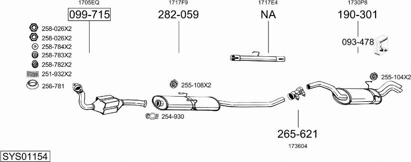Bosal SYS01154 - Система випуску ОГ autocars.com.ua