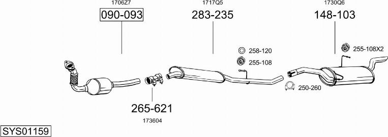 Bosal SYS01159 - Система випуску ОГ autocars.com.ua