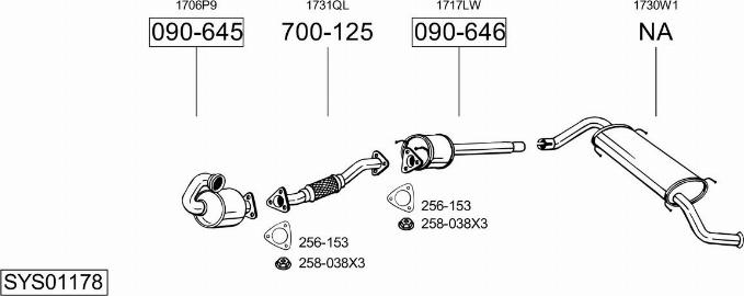 Bosal SYS01178 - Система выпуска ОГ autodnr.net