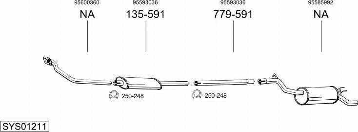 Bosal SYS01211 - Система випуску ОГ autocars.com.ua