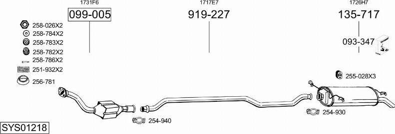 Bosal SYS01218 - Система випуску ОГ autocars.com.ua