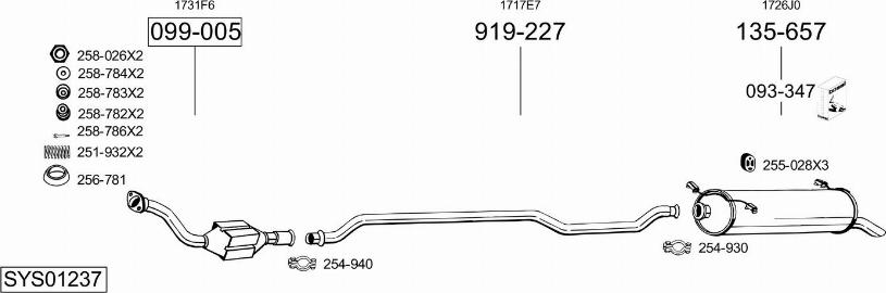 Bosal SYS01237 - Система випуску ОГ autocars.com.ua