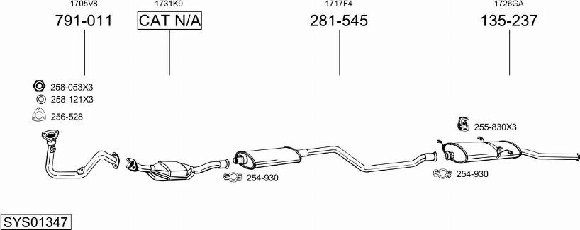 Bosal SYS01347 - Система выпуска ОГ avtokuzovplus.com.ua