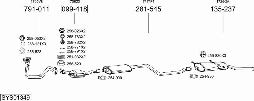 Bosal SYS01349 - Система выпуска ОГ avtokuzovplus.com.ua