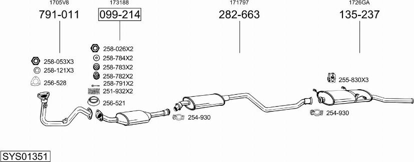 Bosal SYS01351 - Система выпуска ОГ avtokuzovplus.com.ua