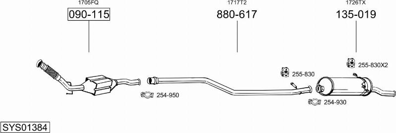 Bosal SYS01384 - Система випуску ОГ autocars.com.ua