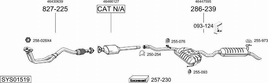 Bosal SYS01519 - Система випуску ОГ autocars.com.ua