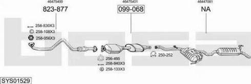 Bosal SYS01529 - Система випуску ОГ autocars.com.ua