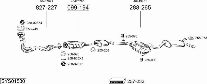 Bosal SYS01530 - Система випуску ОГ autocars.com.ua