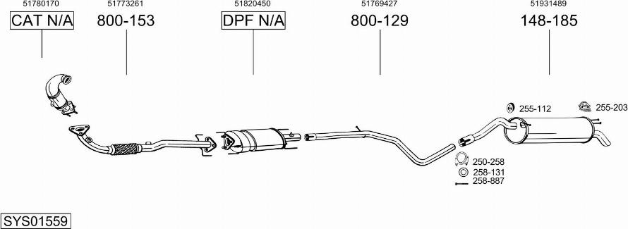 Bosal SYS01559 - Система випуску ОГ autocars.com.ua