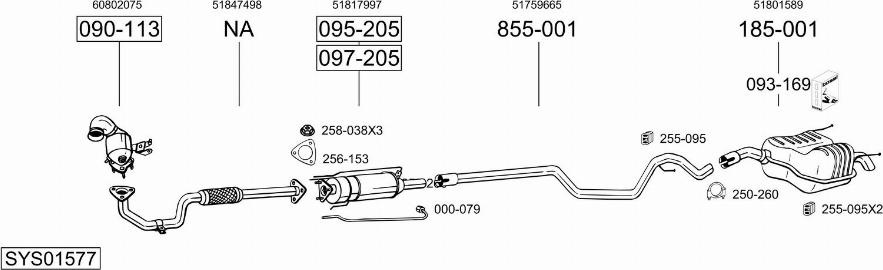 Bosal SYS01577 - Система выпуска ОГ avtokuzovplus.com.ua