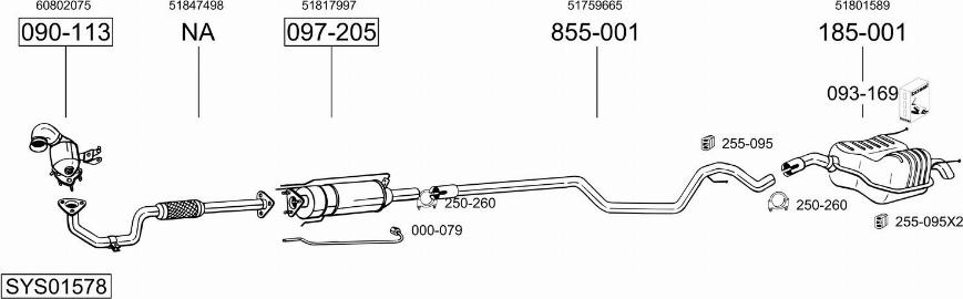 Bosal SYS01578 - Система выпуска ОГ avtokuzovplus.com.ua