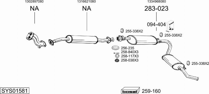 Bosal SYS01581 - Система выпуска ОГ avtokuzovplus.com.ua