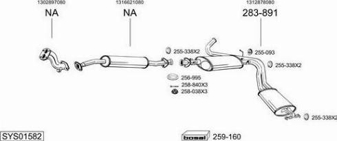 Bosal SYS01582 - Система выпуска ОГ avtokuzovplus.com.ua