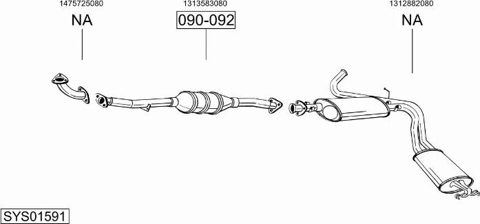 Bosal SYS01591 - Система випуску ОГ autocars.com.ua