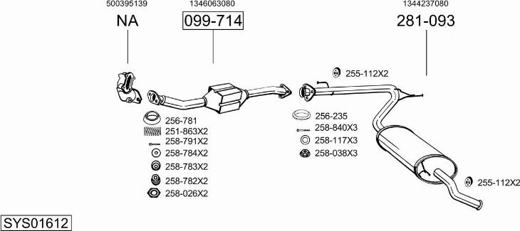 Bosal SYS01612 - Система випуску ОГ autocars.com.ua