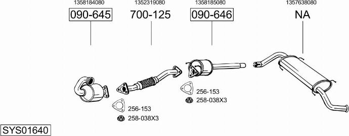 Bosal SYS01640 - Система выпуска ОГ avtokuzovplus.com.ua