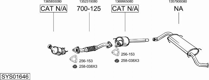 Bosal SYS01646 - Система випуску ОГ autocars.com.ua