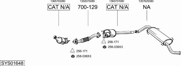 Bosal SYS01648 - Система випуску ОГ autocars.com.ua