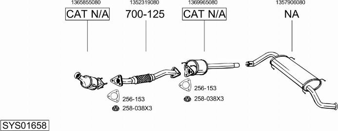 Bosal SYS01658 - Система випуску ОГ autocars.com.ua