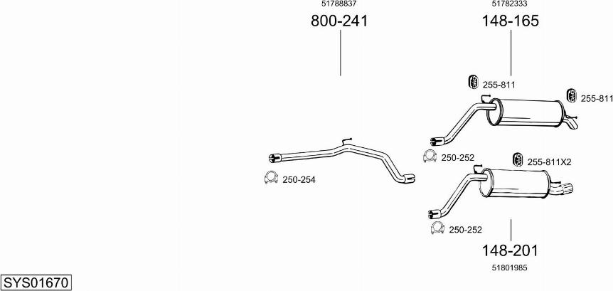 Bosal SYS01670 - Система выпуска ОГ avtokuzovplus.com.ua