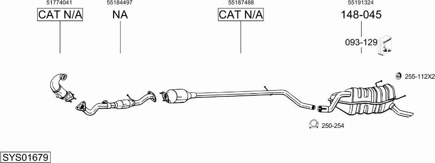 Bosal SYS01679 - Система випуску ОГ autocars.com.ua