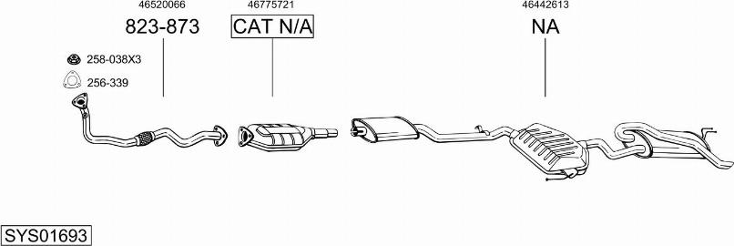 Bosal SYS01693 - Система випуску ОГ autocars.com.ua