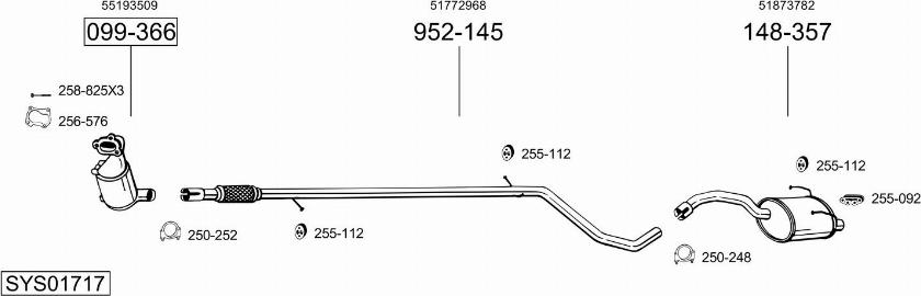 Bosal SYS01717 - Система випуску ОГ autocars.com.ua