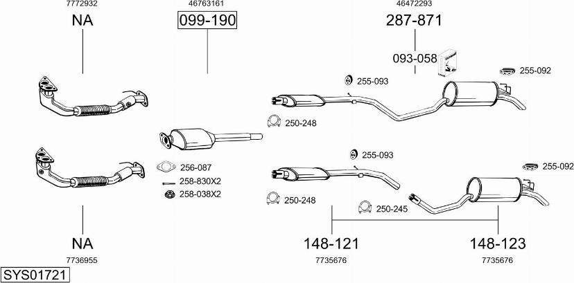 Bosal SYS01721 - Система випуску ОГ autocars.com.ua