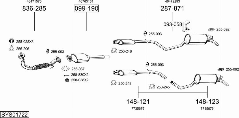 Bosal SYS01722 - Система випуску ОГ autocars.com.ua