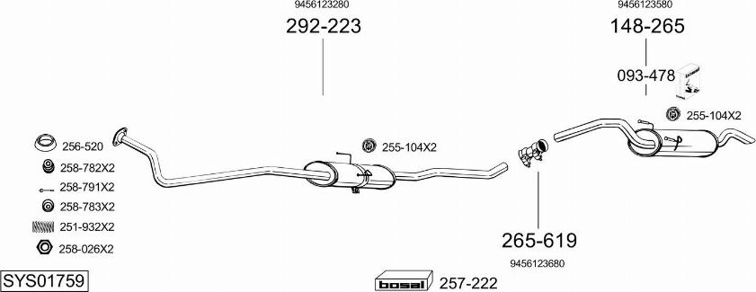 Bosal SYS01759 - Система випуску ОГ autocars.com.ua